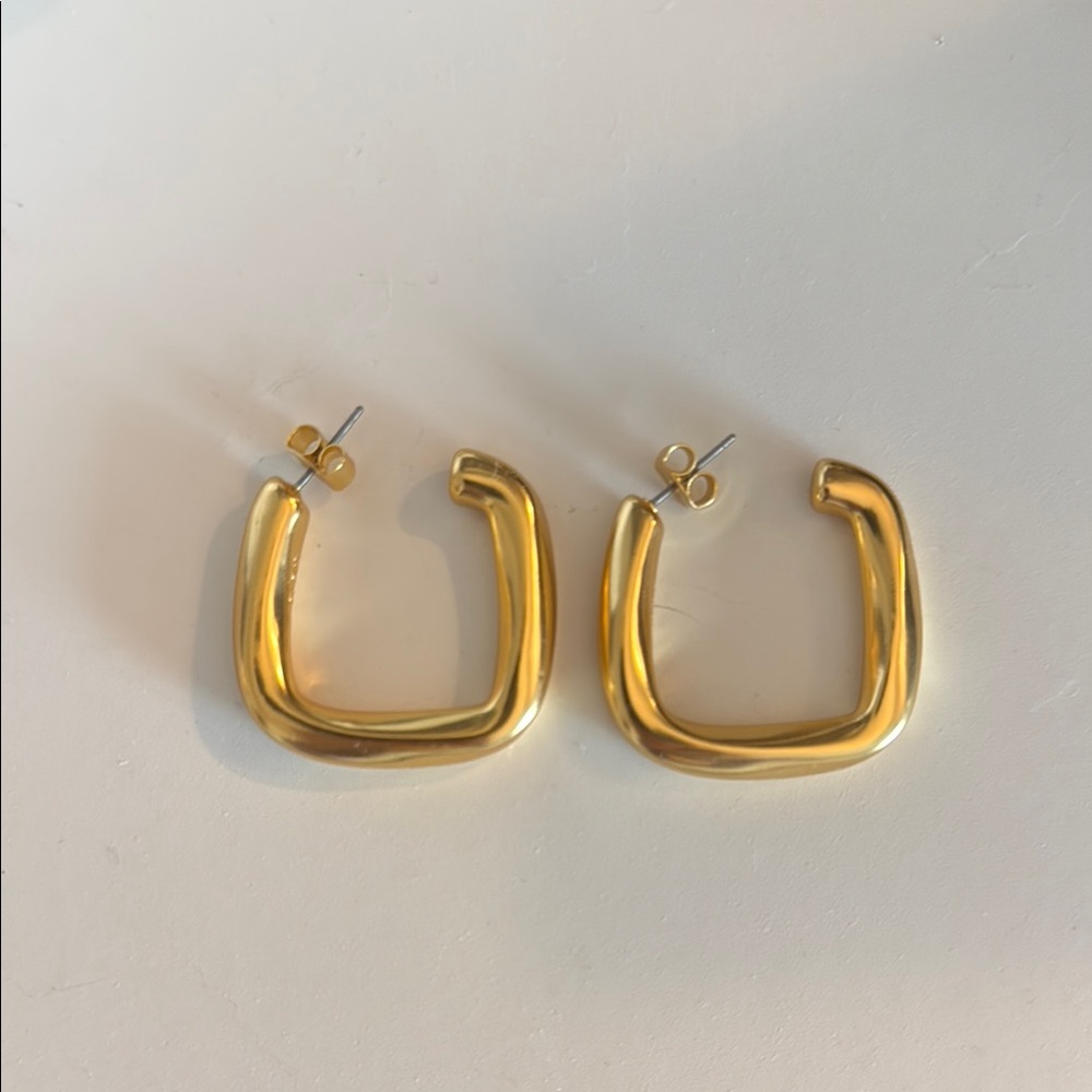 J. Crew Gold Square Hoop Earrings